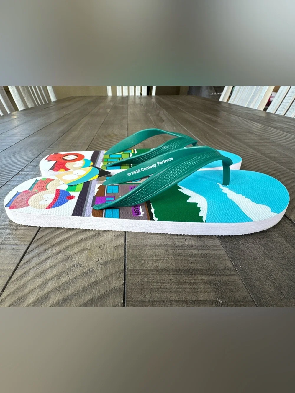 South Park Graphic Flip-Flops Sandals Men's Size 9/10 (NWT)